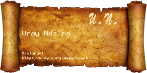 Uray Nóra névjegykártya